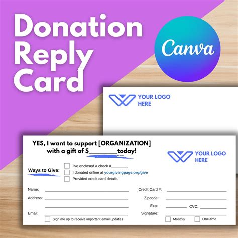 Donation Response Card Template