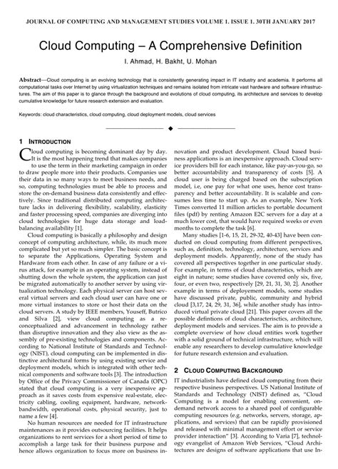 (PDF) Cloud Computing - A Comprehensive Definiton