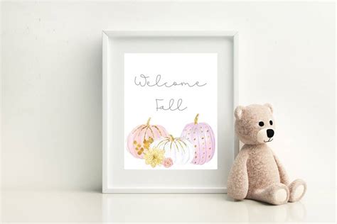 Free Fall Printable Sign – Welcome Fall Pastel Pumpkins | Shabby Mint Chic Party