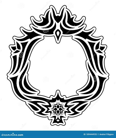 Tribal Tattoo Art with Black and White Frame Stock Vector - Illustration of isolated, elegance ...