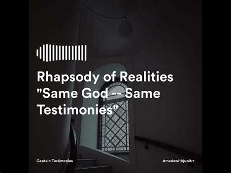 Rhapsody of Realities "Same God -- Same Testimonies" - YouTube