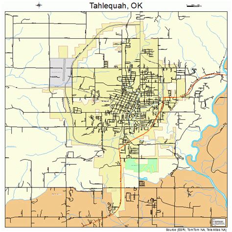 Tahlequah Oklahoma Street Map 4072100