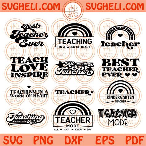 Teacher Appreciation Svg Funny Teacher Svg Teacher Quotes Svg Bundle