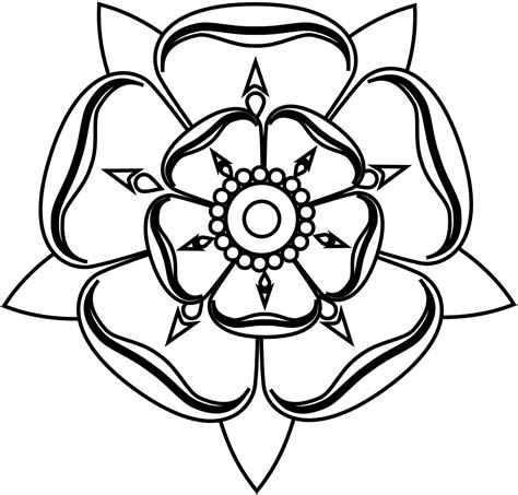 yorkshire white rose outline - Clip Art Library