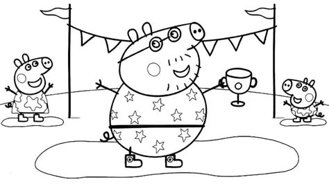 Peppa Pig Daddy Pig Coloring Pages - BubaKids.com