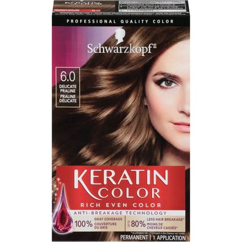 Schwarzkopf Keratin Color Permanent Hair Color Cream, 6.0 Delicate Praline - Walmart.com ...