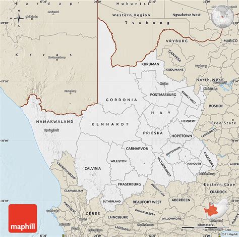 Classic Style Map of Northern Cape