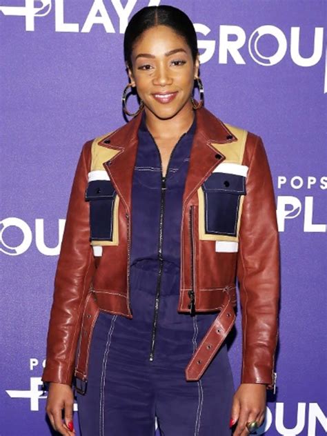 Tiffany Haddish Brown Leather Jacket - Finally Reveals Who Bit Beyoncé