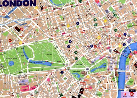 Tourist Map Of London Printable - Printable Blank World