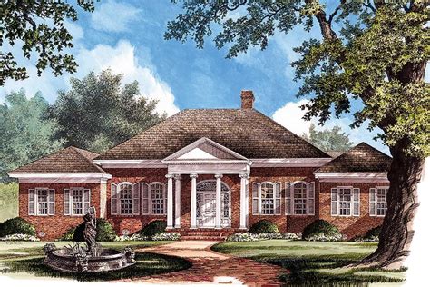 Plan 32481WP: One Level Southern Home Plan | Southern house plans, Colonial house plans ...