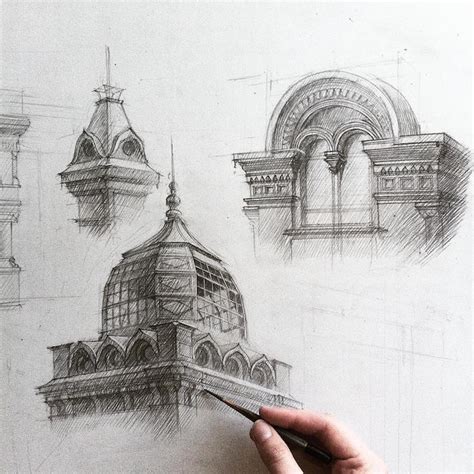 Freehand Architectural Sketches Demonstrate Immense Skill