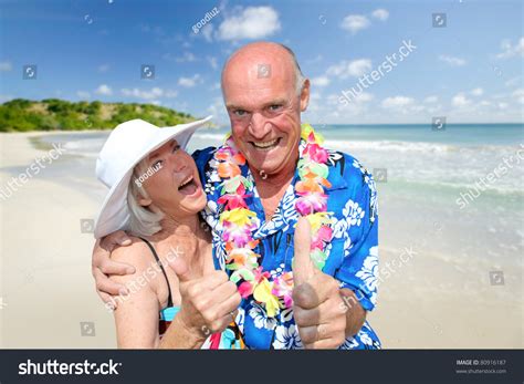 Happy Senior Couple At Tropical Beach Stock Photo 80916187 : Shutterstock