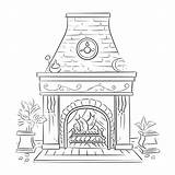 Fireplace coloring page – Coloring Corner sketch template