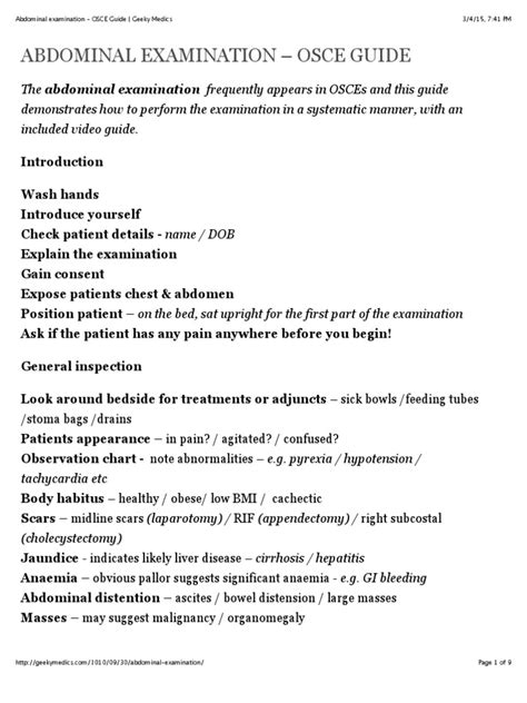 Abdominal examination - OSCE Guide | Geeky Medics | Abdomen | Liver