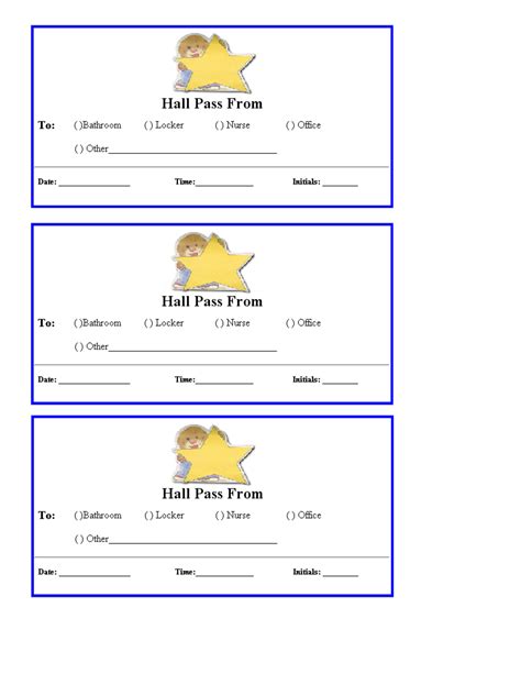 free hall passes for school | Teacher Printables School Hall Passes Template Form | forms for ...