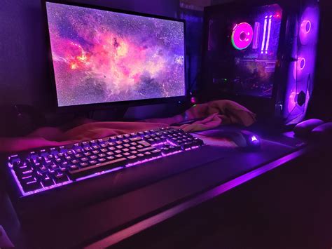 Galaxy Gamer Setup, Gaming Room Setup, Computer Setup, Pc Setup, Desk ...