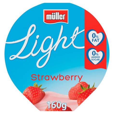 Muller Light Fat Free Strawberry Yogurt 160g | Low Fat & Fat Free Yogurt | Iceland Foods