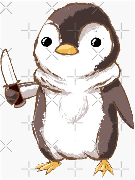 "penguin with a knife" Sticker for Sale by DSuZumeR | Redbubble