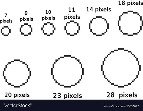 pixel circles set 9 pixel round template square circle. Download a Free Preview or High Quality ...