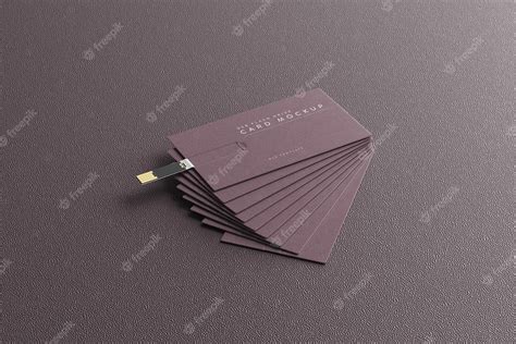 Premium PSD | Usb flash drive business card mockup