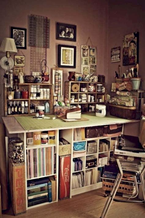 Creative Art Studio Organization Ideas For Workspace Desks 50 | Art studio room, Art studio at ...