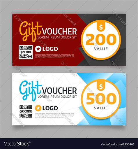 Gift voucher template graphic design Royalty Free Vector