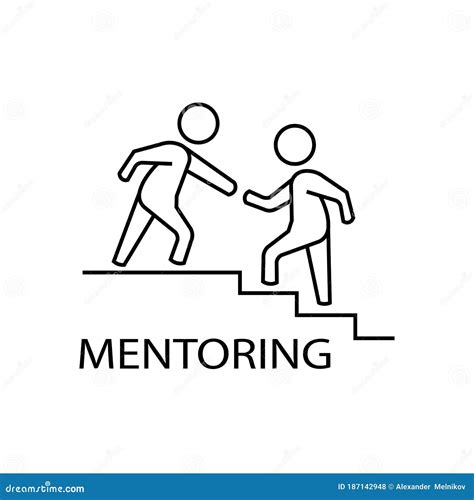 Icon of Mentoring and Helping Another Person. Vector Illustration Eps 10 Stock Illustration ...