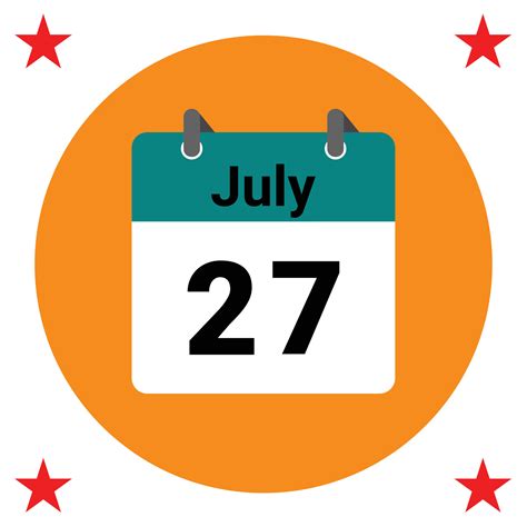 July 27 Daily Calendar Icon 25733935 Vector Art at Vecteezy