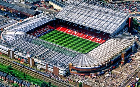 Old Trafford, soccer, aerial view, Red Devils Stadium, HDR, Manchester United Stadium, football ...