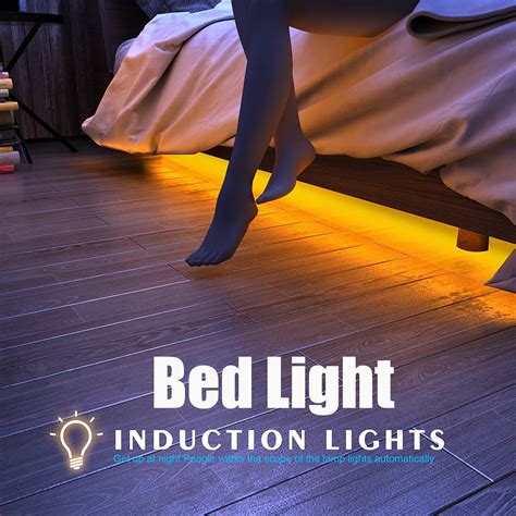 Motion Activated Bed Light, Flexible LED Strip Motion Sensor Night ...