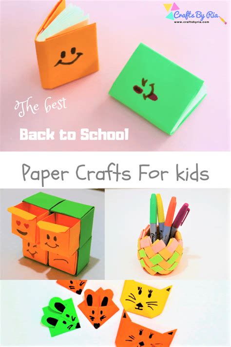 4 Fun Back to School Paper Crafts | Crafts By Ria - Crafts By Ria