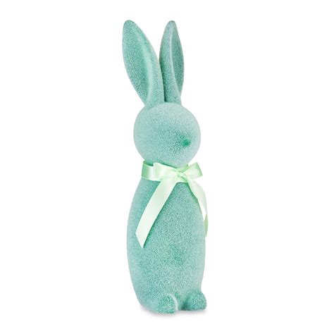 Way to Celebrate Easter Flocked Bunny Decor, Mint, 16" - Walmart.com