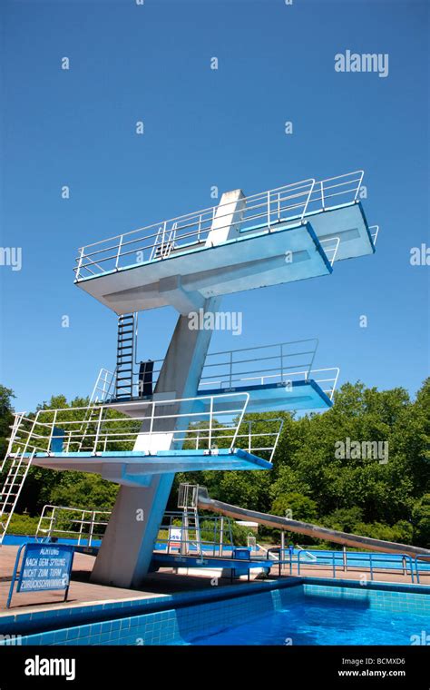 Diving platform in a public swimming pool Stock Photo - Alamy