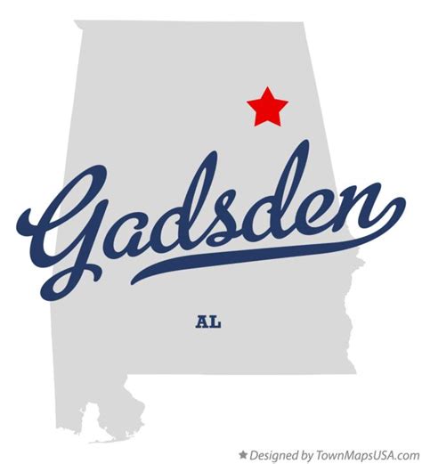 Map of Gadsden, AL, Alabama