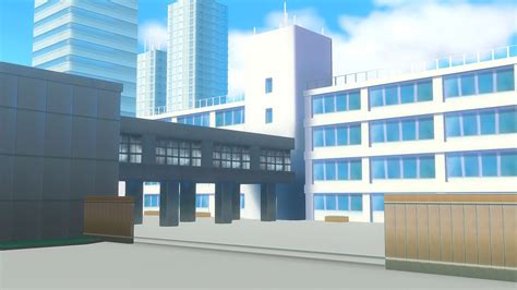 School Building Background Anime