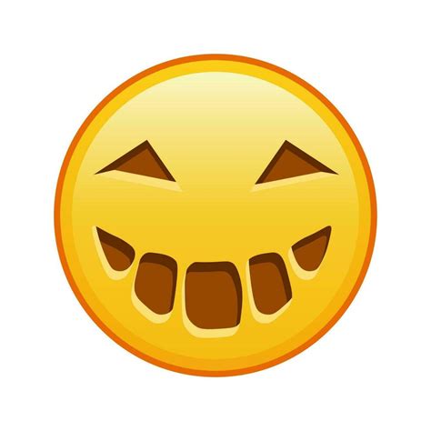 Scary halloween face Large size of yellow emoji smile 30263049 Vector ...