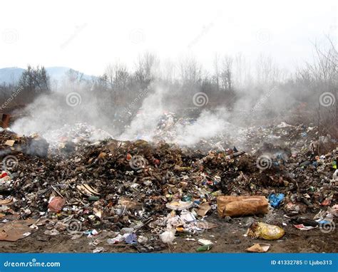 Garbage Dump stock image. Image of bird, disaster, flame - 41332785