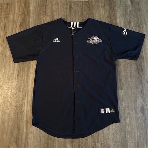 Milwaukee Brewers Baseball Jersey size XL Adidas MLB... - Depop