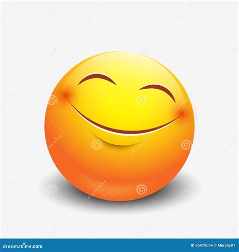 Cute Smiling Emoticon, Emoji, Smiley - Vector Illustration Stock Vector ...