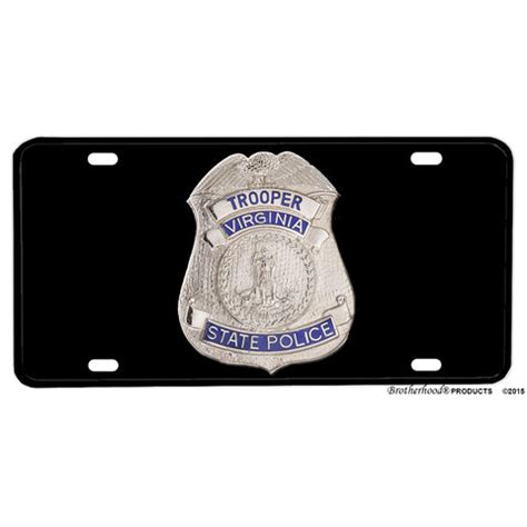 Virginia State Police Trooper Badge Design Aluminum License Plate ...