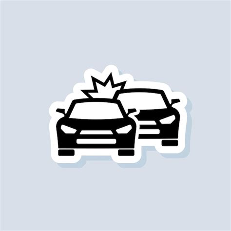 Premium Vector | Car crash sticker, logo, icon. vector. accident automobile logo. car crash ...