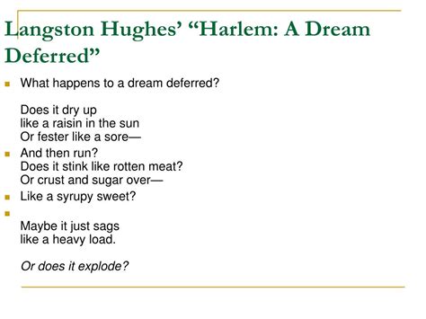 PPT - Langston Hughes’ “Harlem: A Dream Deferred” PowerPoint ...