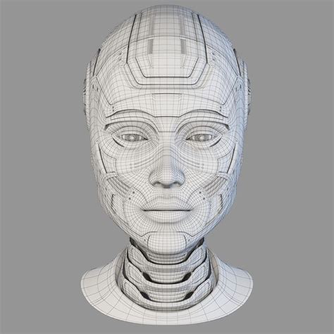 Futuristic Robot, Uv Mapping, 3d Model Character, Female Head, Game Resources, Cyborg, Mech ...