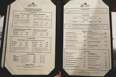 menu 1 - Picture of New York Steakhouse - at the JW Marriott Hotel ...