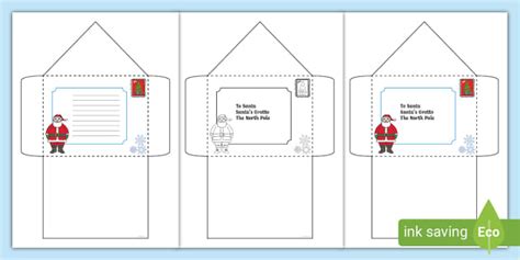 Santa Envelopes Templates - Parents - Christmas - Twinkl