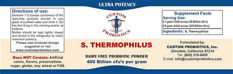 S. Thermophilus Custom Probiotic Powder