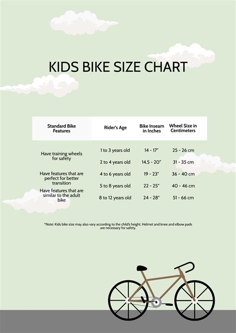 FREE Bike Size Chart Templates & Examples - Edit Online & Download | Template.net