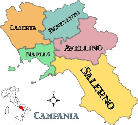 Map of Campania Provinces Avellino, Eat Pizza, Campania, Pompeii, Us ...