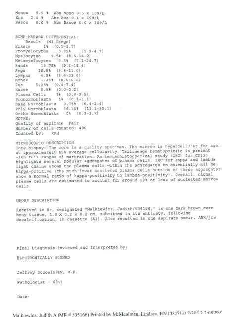 jm's Adventure with Multiple Myeloma: 2nd ASCT - Bone Marrow Biopsy ...