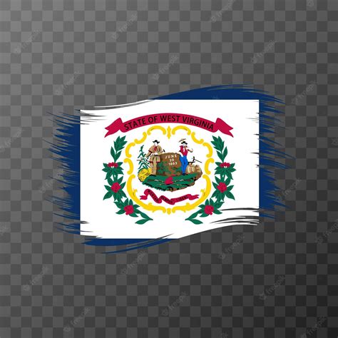 Premium Vector | West virginia state flag in brush style on transparent ...